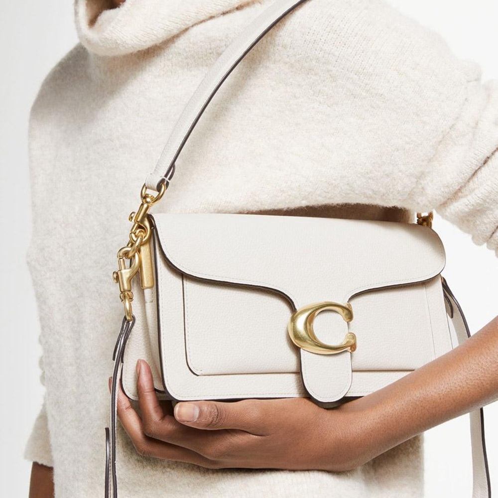 Coach Cream Shoulder Bag with Gold Accents